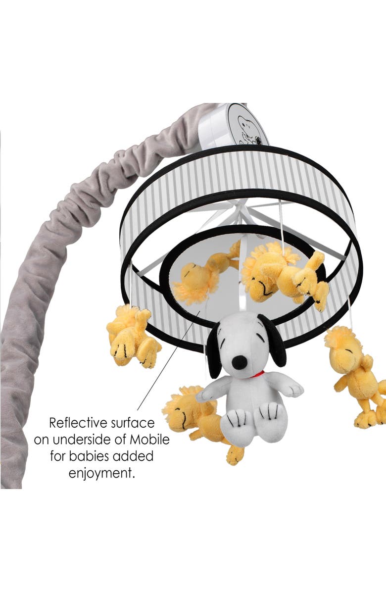 Lambs & Ivy Classic Snoopy & Woodstock Musical Baby Crib Mobile Soother Toy, Alternate, color, White