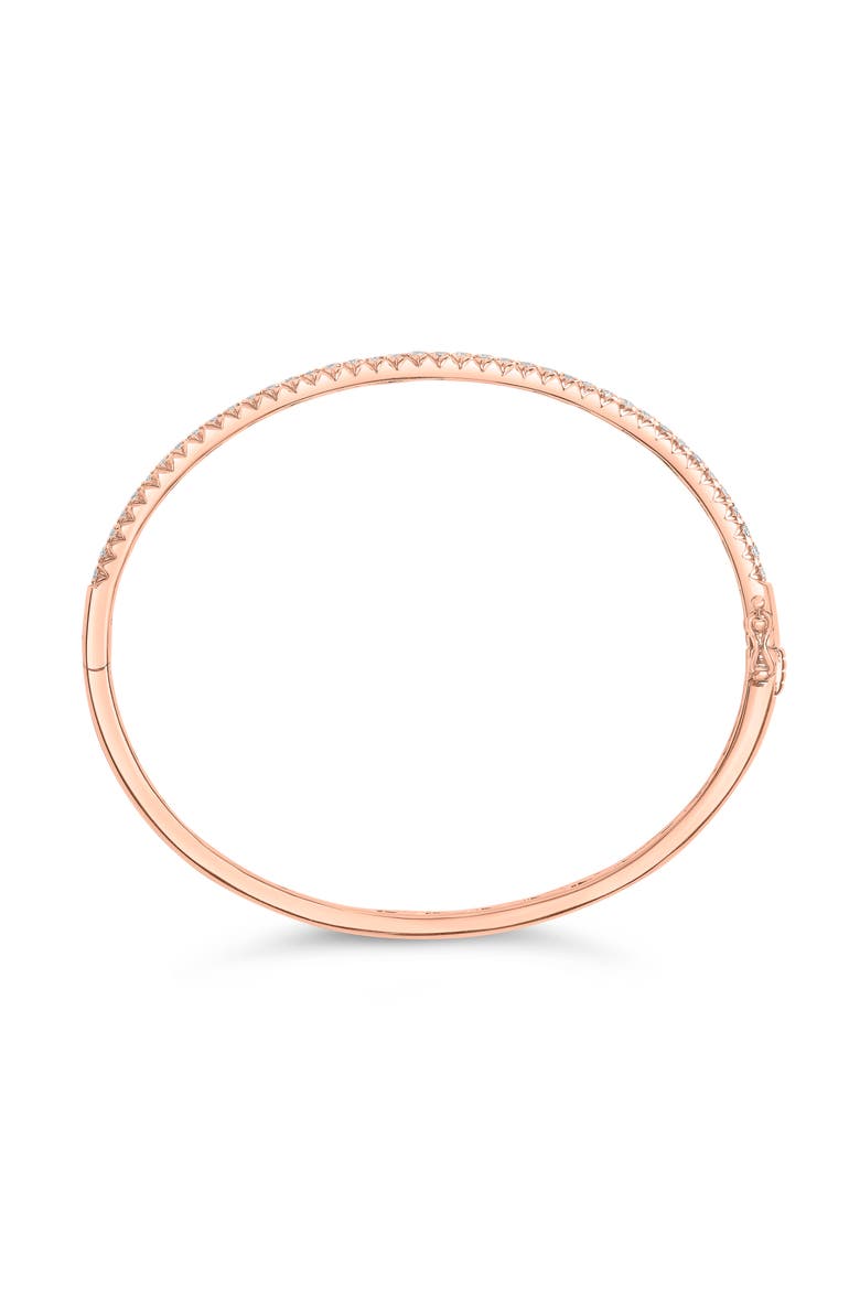 14K Gold 1.00 Cttw Half Eternity Diamond Bangle Bracelet, Alternate, color, Rose