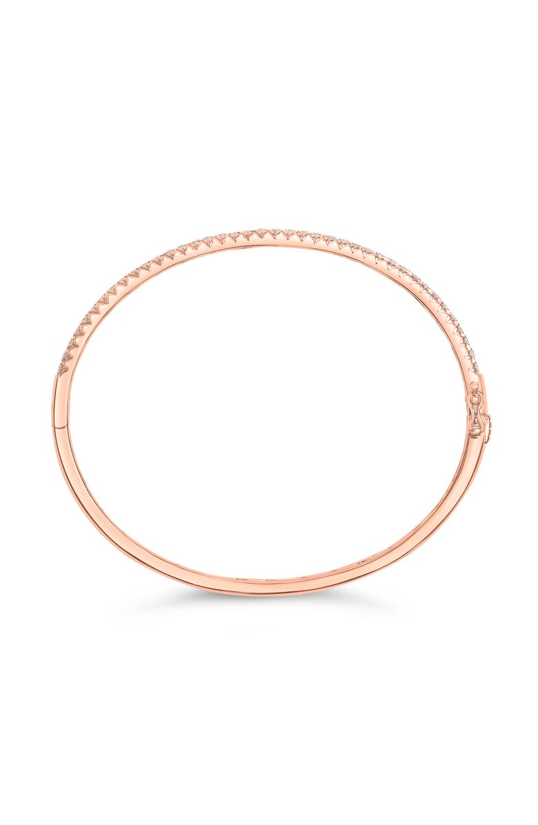 Haus of Brilliance 14K Gold 1.00 Cttw Half Eternity Diamond Bangle Bracelet, Alternate, color, Rose
