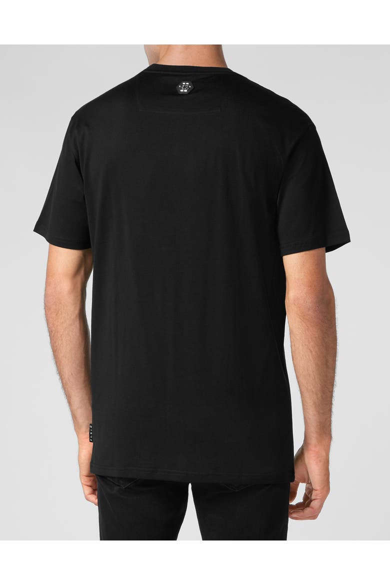 T-Shirt Round Neck Gothic Plein Men, Alternate, color, black/white