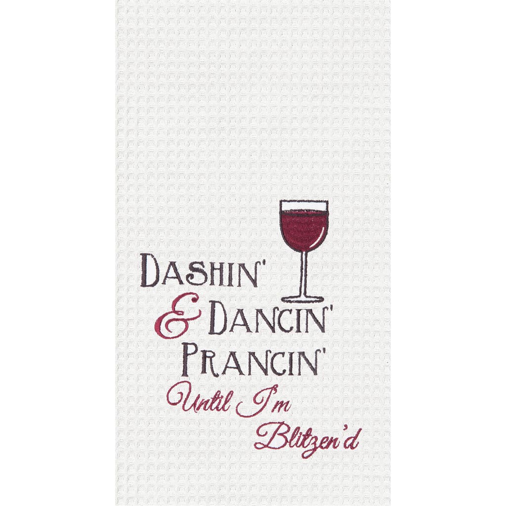 C & F Home C&f Home Blitzen'd Waffle Weave Kitchen Towel In White
