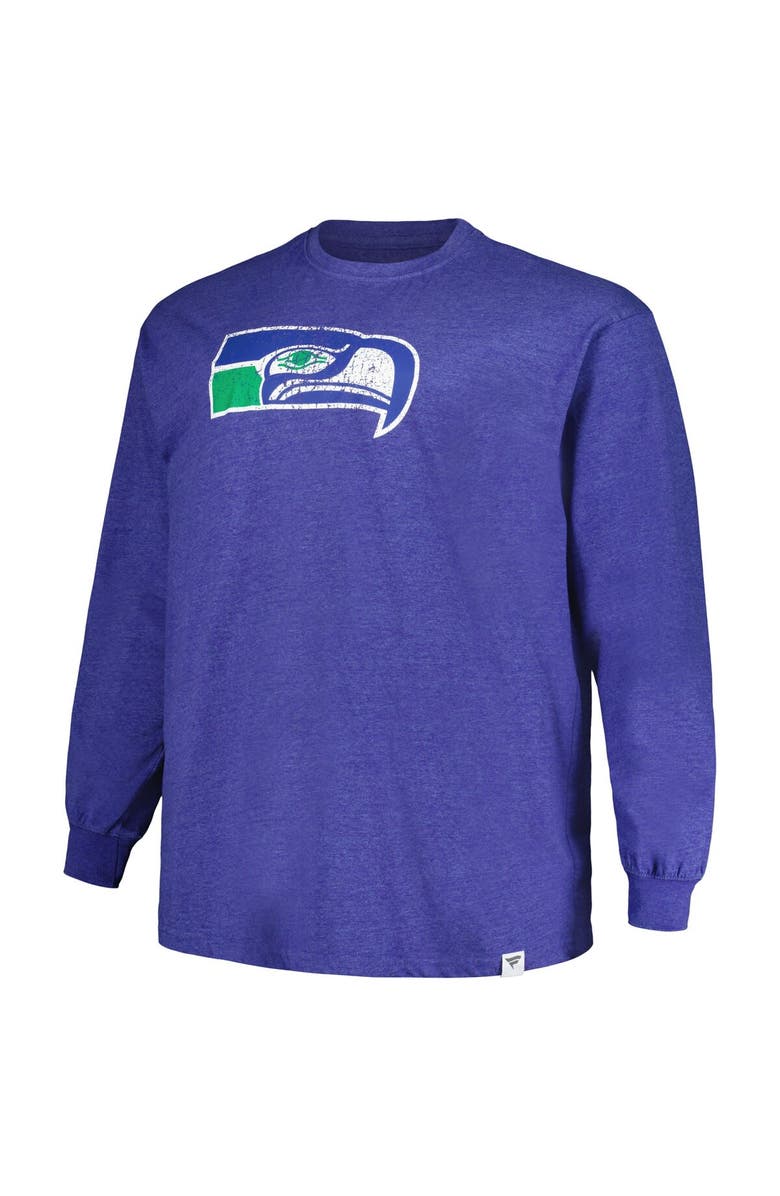 PROFILE Men's Profile Heather Royal Seattle Seahawks Big & Tall Throwback Long Sleeve T-Shirt, Alternate, color, 
