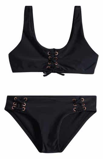 Raisins Kids' Newport Solid Lace Detail Swimsuit - 2-Piece Set