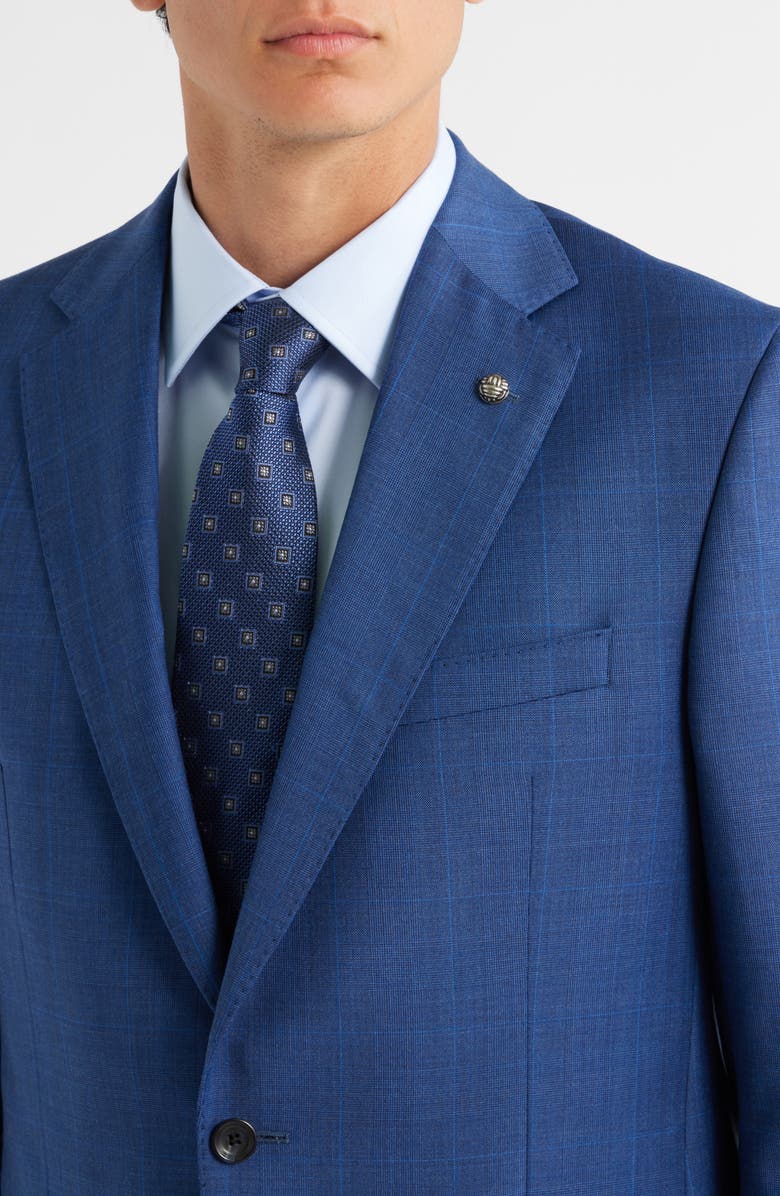 Jack Victor Esprit Blue Deco Plaid Wool Suit, Alternate, color, Blue
