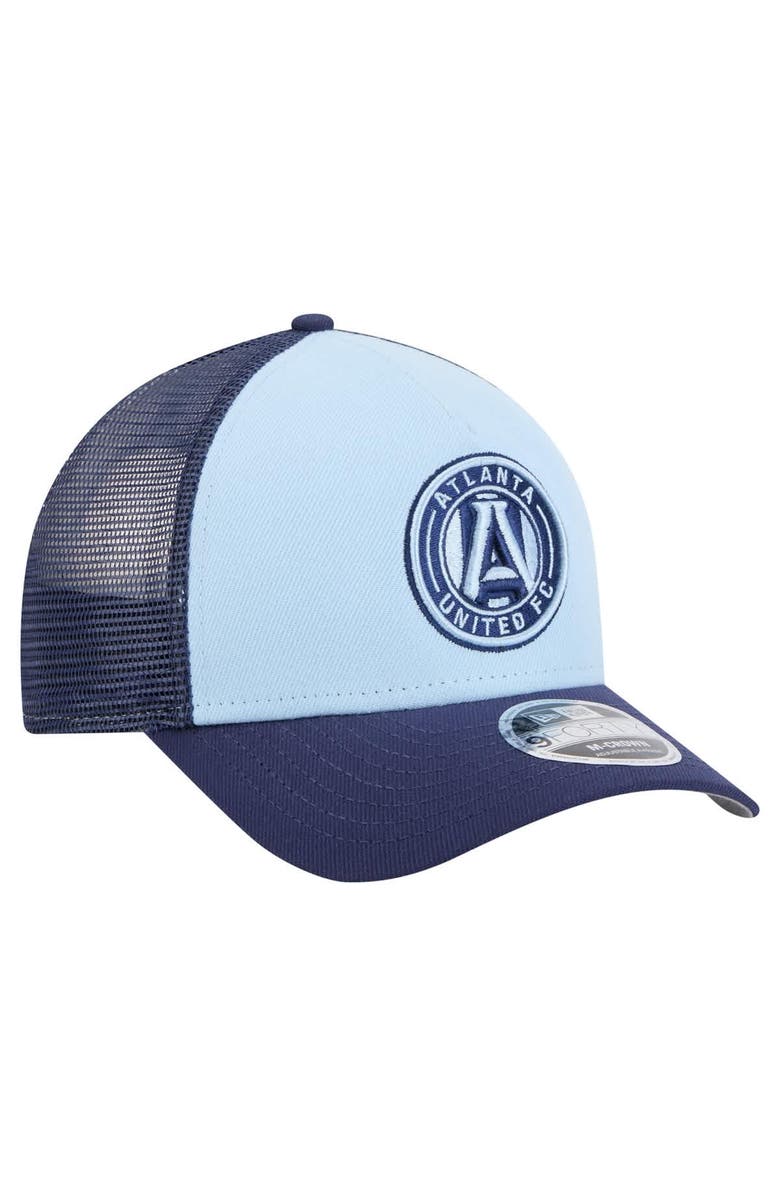 New Era Men's New Era Light Blue Atlanta United FC Color Pack 9FORTY A-Frame Adjustable Trucker Hat, Alternate, color, 