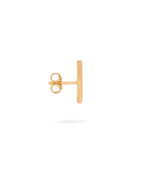 Mini Crescent Moon Single Earring with Gemstones