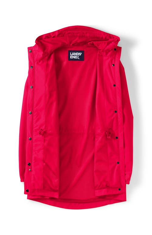 Lands' End Squall Packable Waterproof Raincoat In Coral Rose