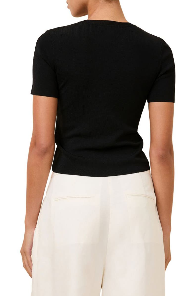 Solid & Striped The Riada Crewneck Crop Knit Top, Alternate, color, Noir