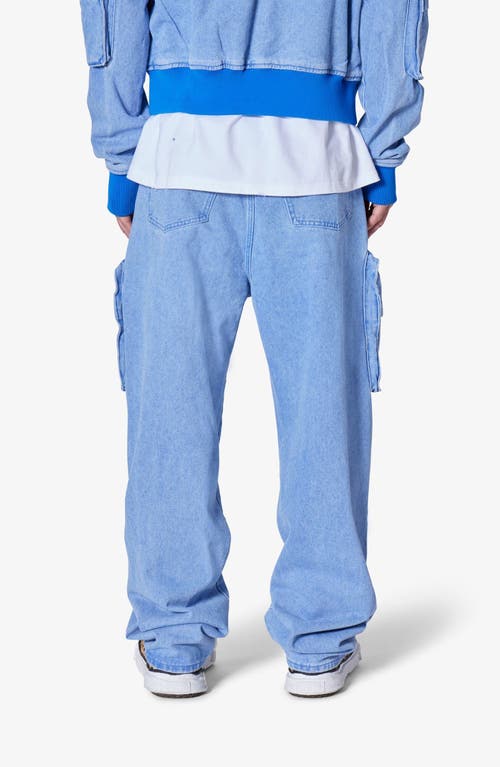 Mnml Ultra Baggy Feeling Blue Cargo Jeans In Blue