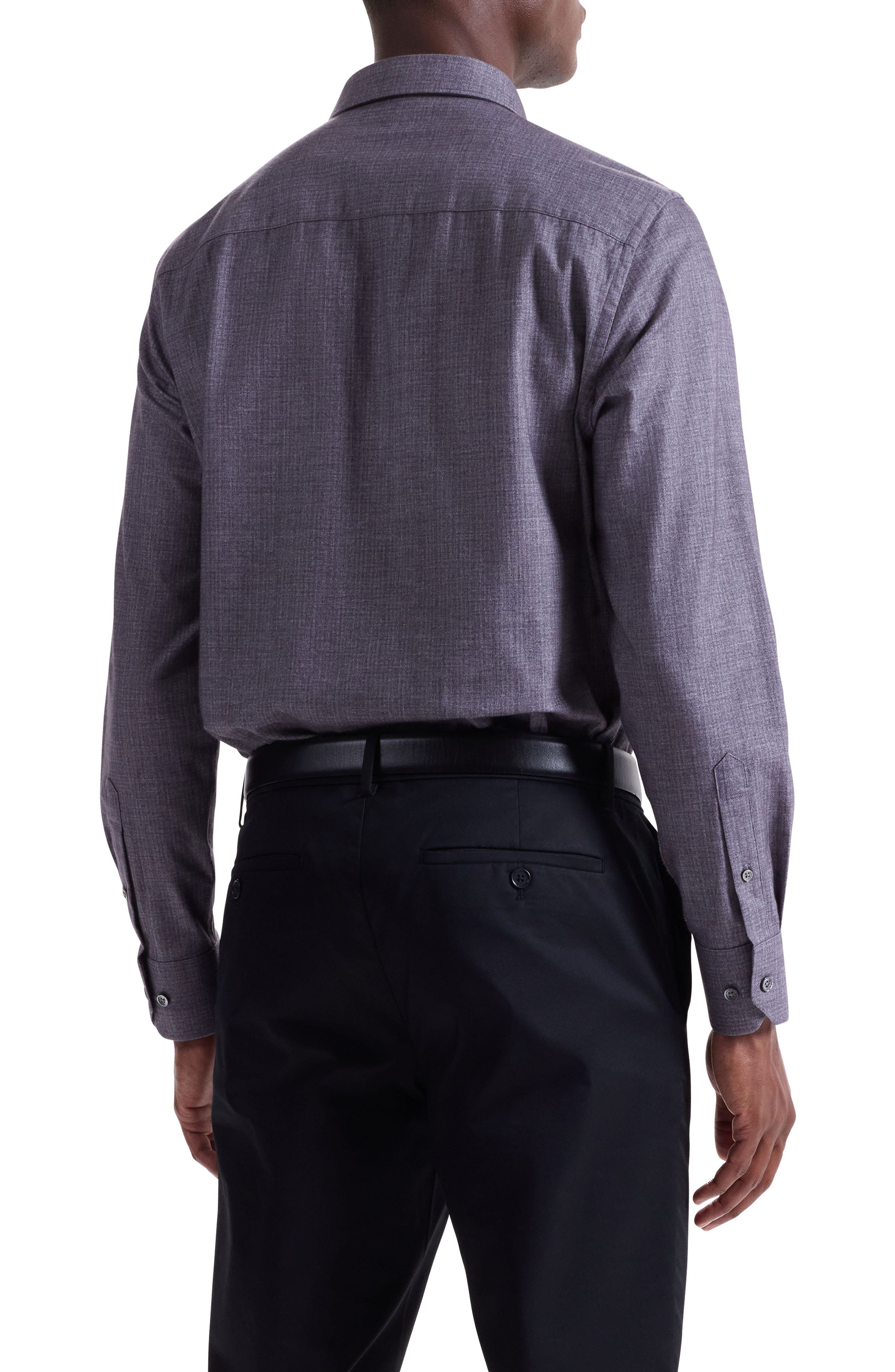 Julian Shaped Fit Brushed Melange Button-Up Shirt - image 2
