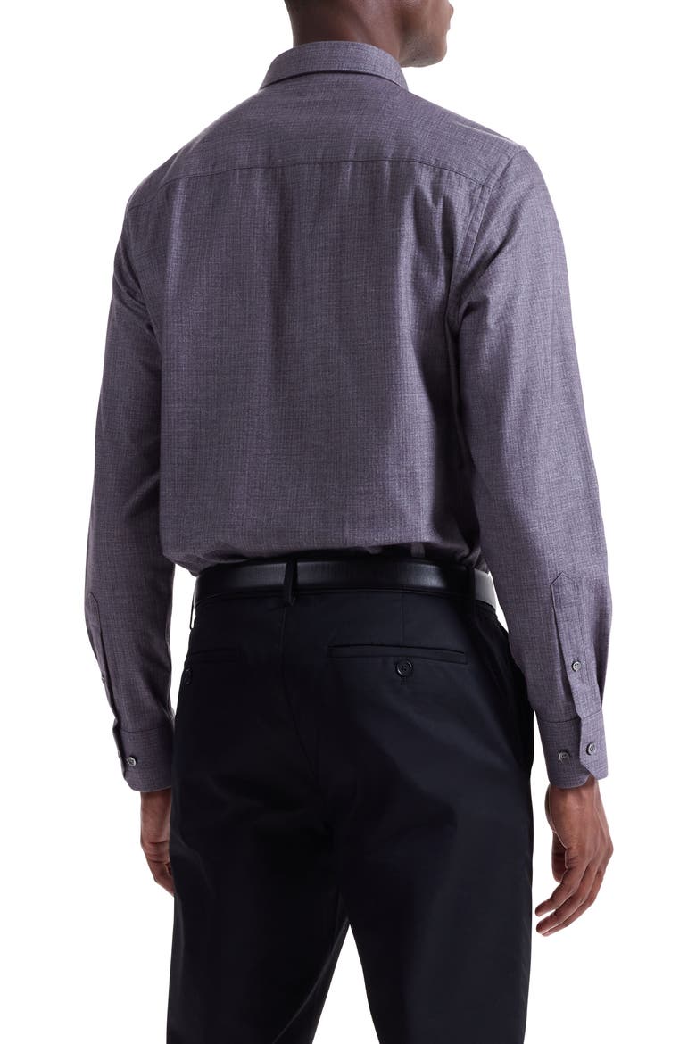 Julian Shaped Fit Brushed Mélange Button-Up Shirt, Alternate, color, AMETHYST