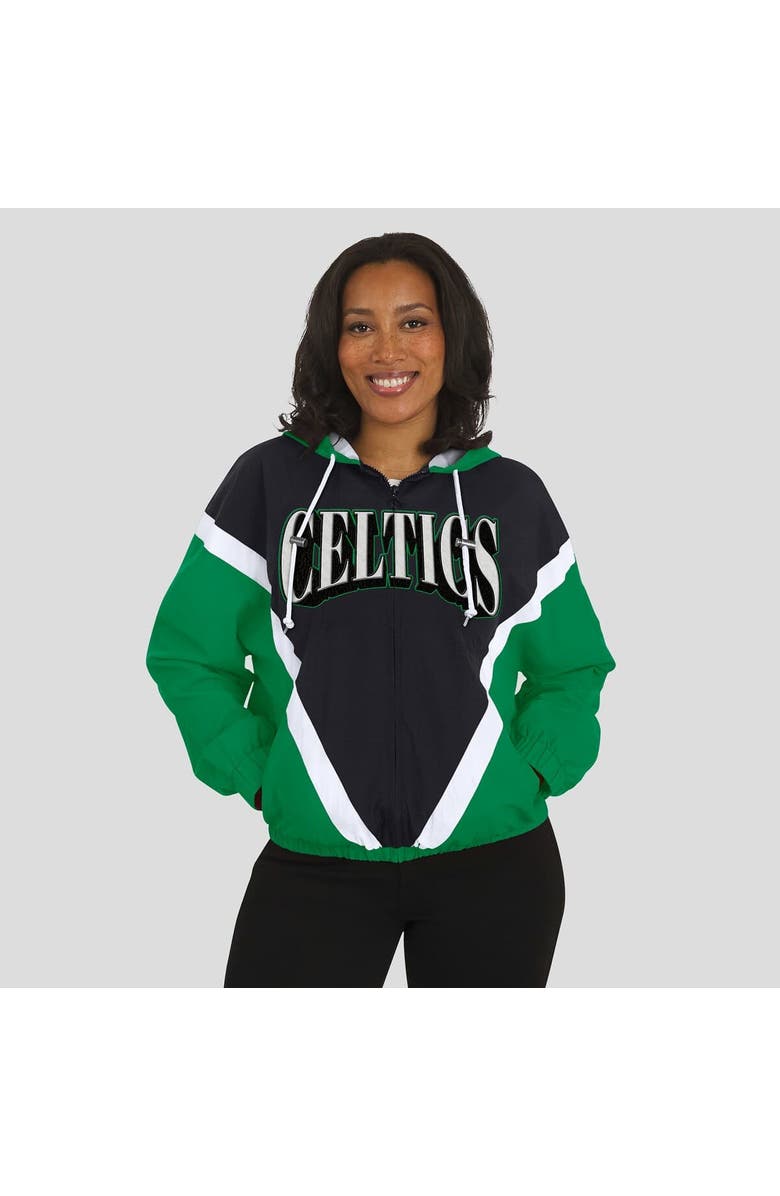 WEAR by Erin Andrews Women's WEAR by Erin Andrews  Black/Kelly Green Boston Celtics Colorblock Full-Zip Hoodie Windbreaker Jacket, Alternate, color, Black