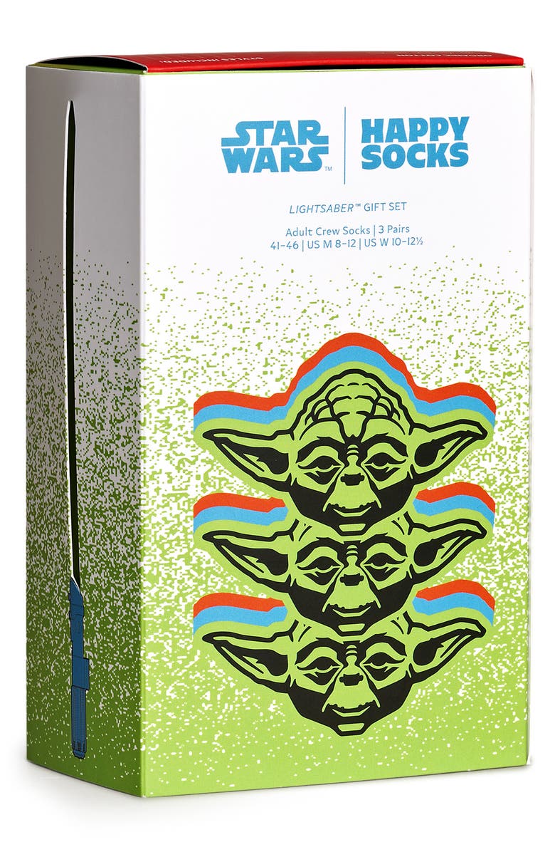 Happy Socks x Star Wars Assorted 3-Pack Lightsaber<sup>™</sup> Socks Gift Box, Alternate, color, Black