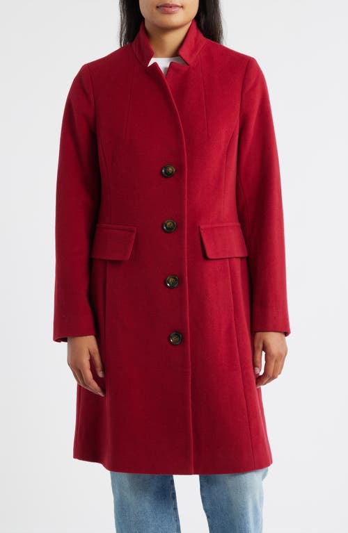 London Fog Wool Blend Coat In Red