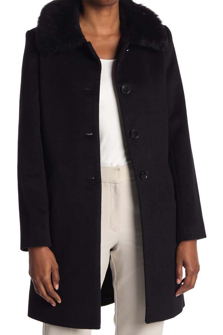 Toscana Genuine Shearling Club Collar Jacket, Main, color, BLACK