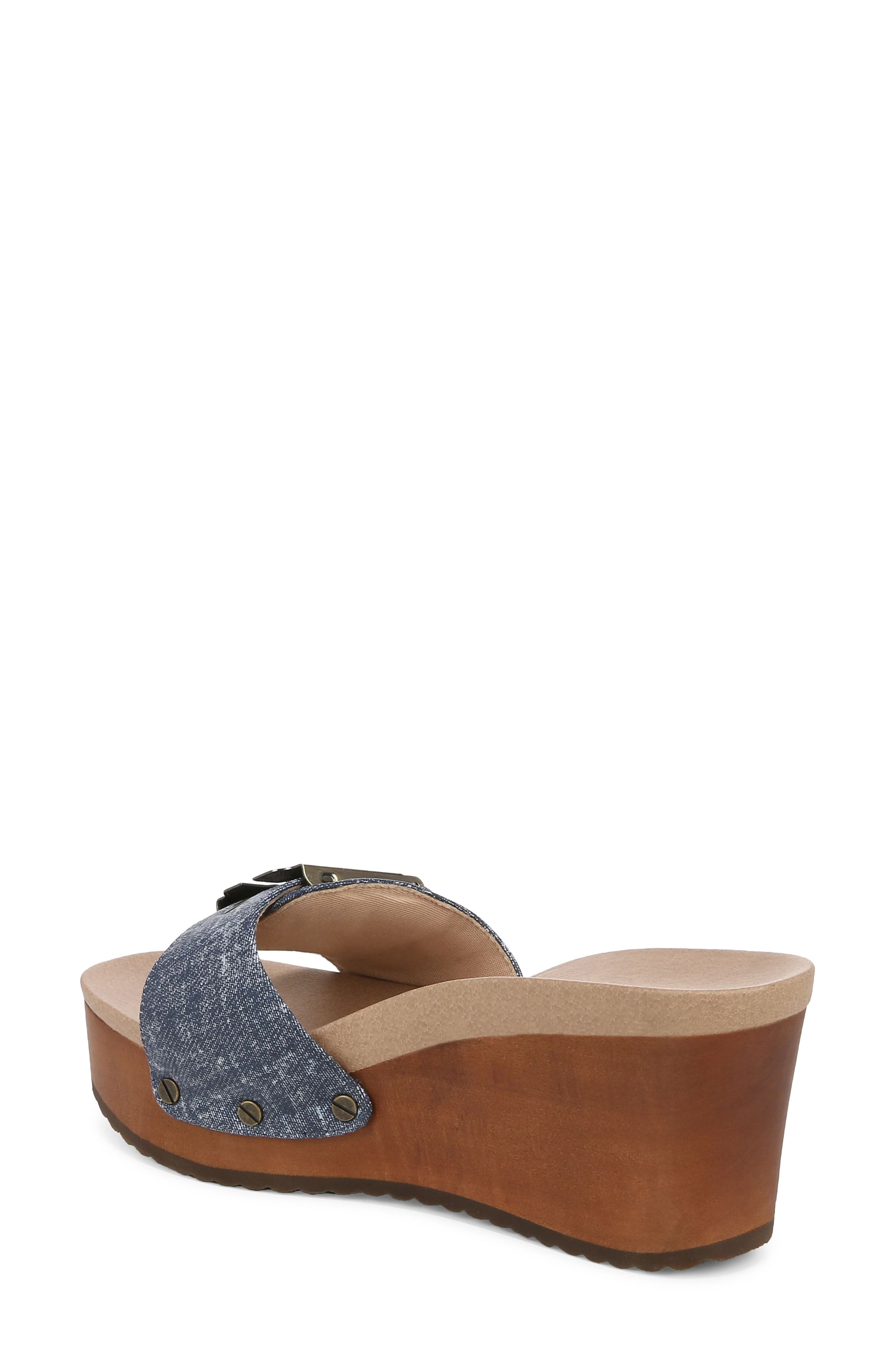 Dr. Scholl's Original Life Wedge Sandal, Alternate, color, Dark Blue Denim