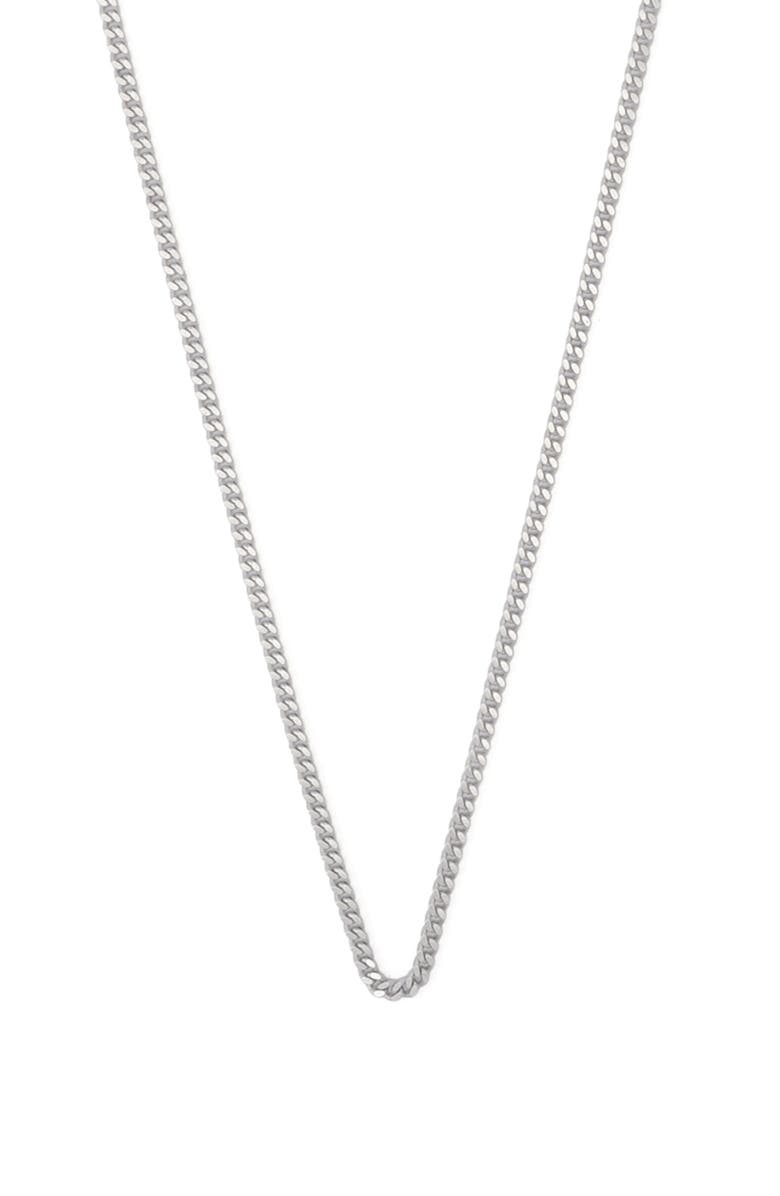 AllSaints Perrie Slim Chain Necklace, Alternate, color, Warm Silver