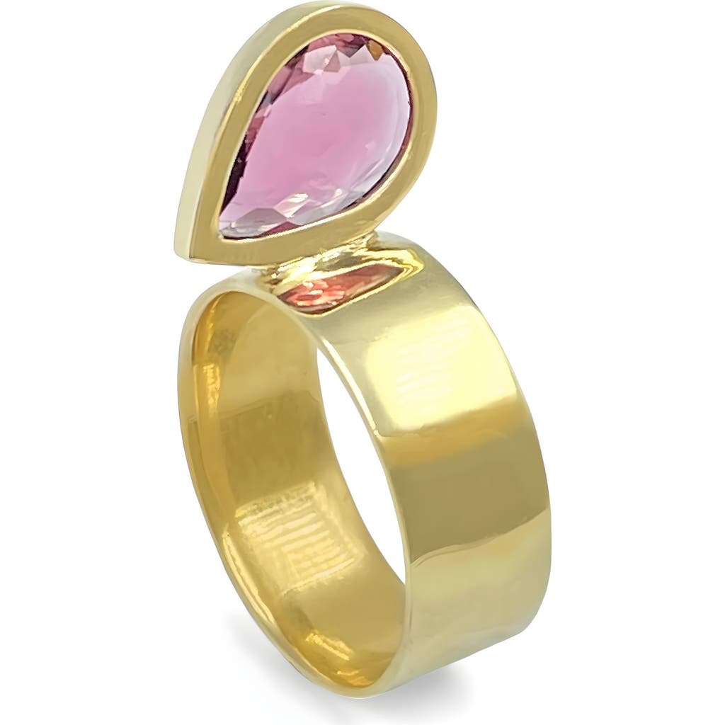 Leslie Paige Perched Setting Pink Tourmaline Ring in Yellow Gold/Tourmaline  product