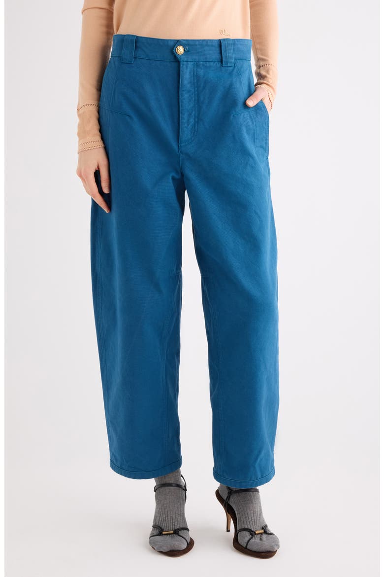 Oragnic Cotton Canvas Crop Pants, Main, color, OPAL BLUE