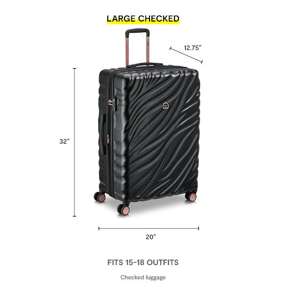 Delsey Paris Alexis Hardside  29-Inch Large Checked Expandable Spinner Luggage, Alternate, color, Black/Rose Gold