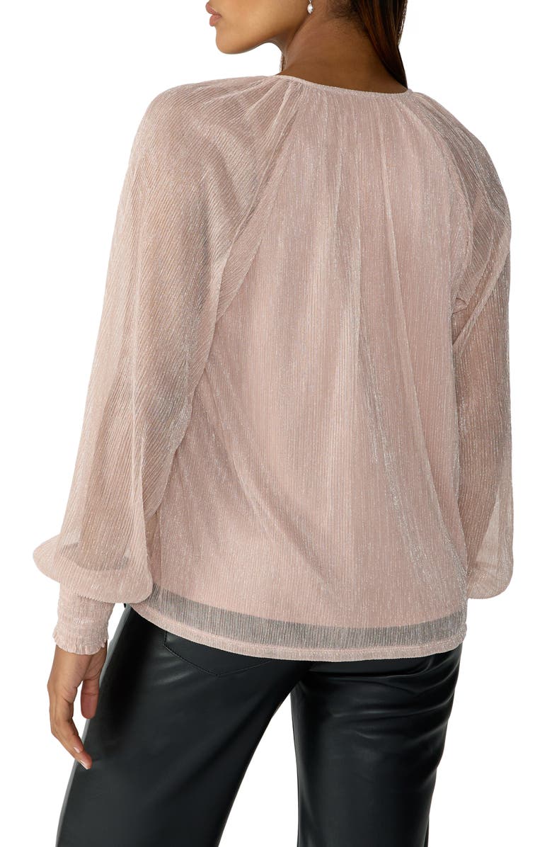 Sanctuary Love Always Metallic Knit Top, Alternate, color, Pink Champ