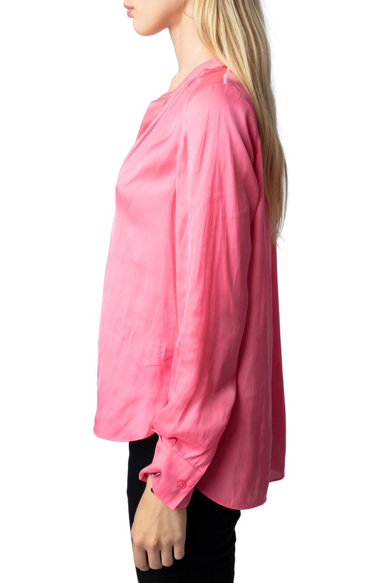 Zadig & Voltaire Tink Satin Blouse, Alternate, color, Rubber