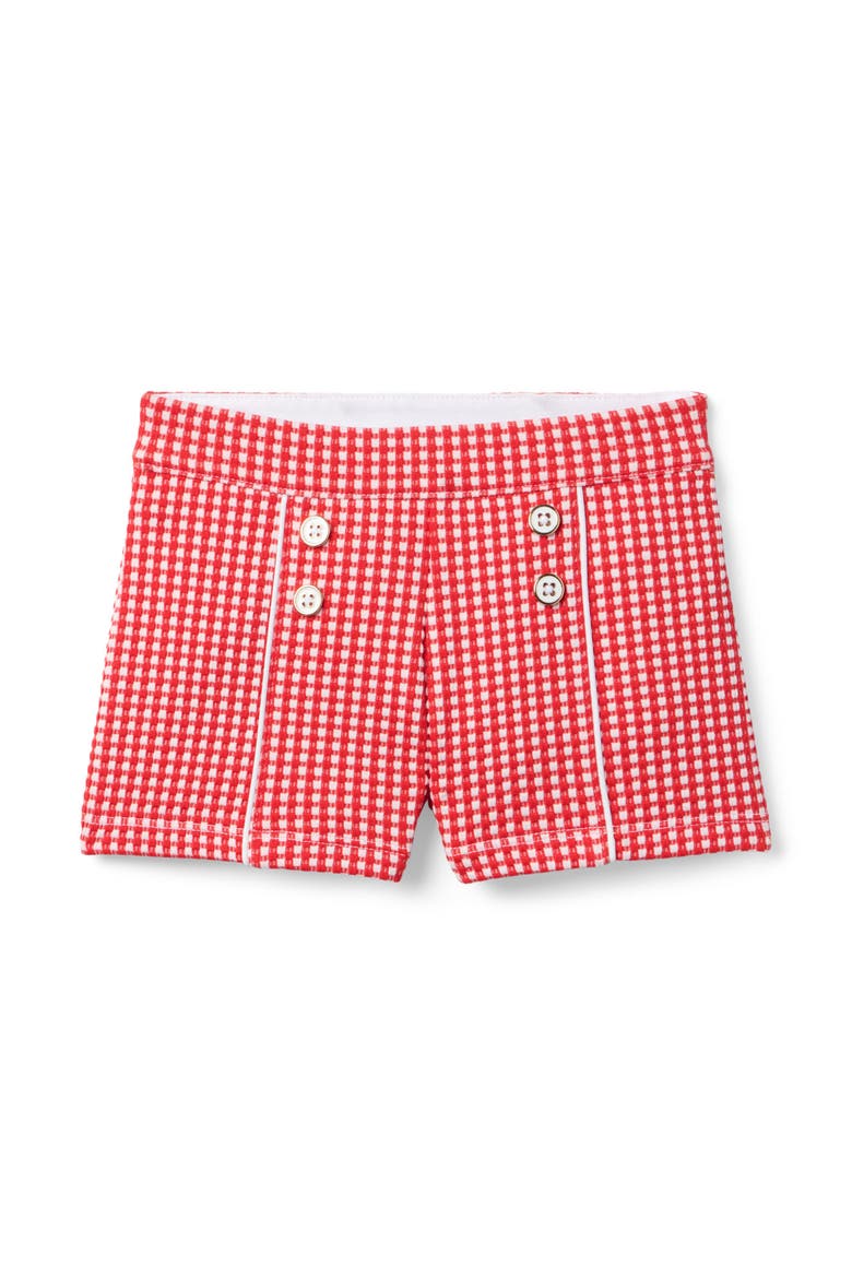 Gingham Jacquard Short, Main, color, Red