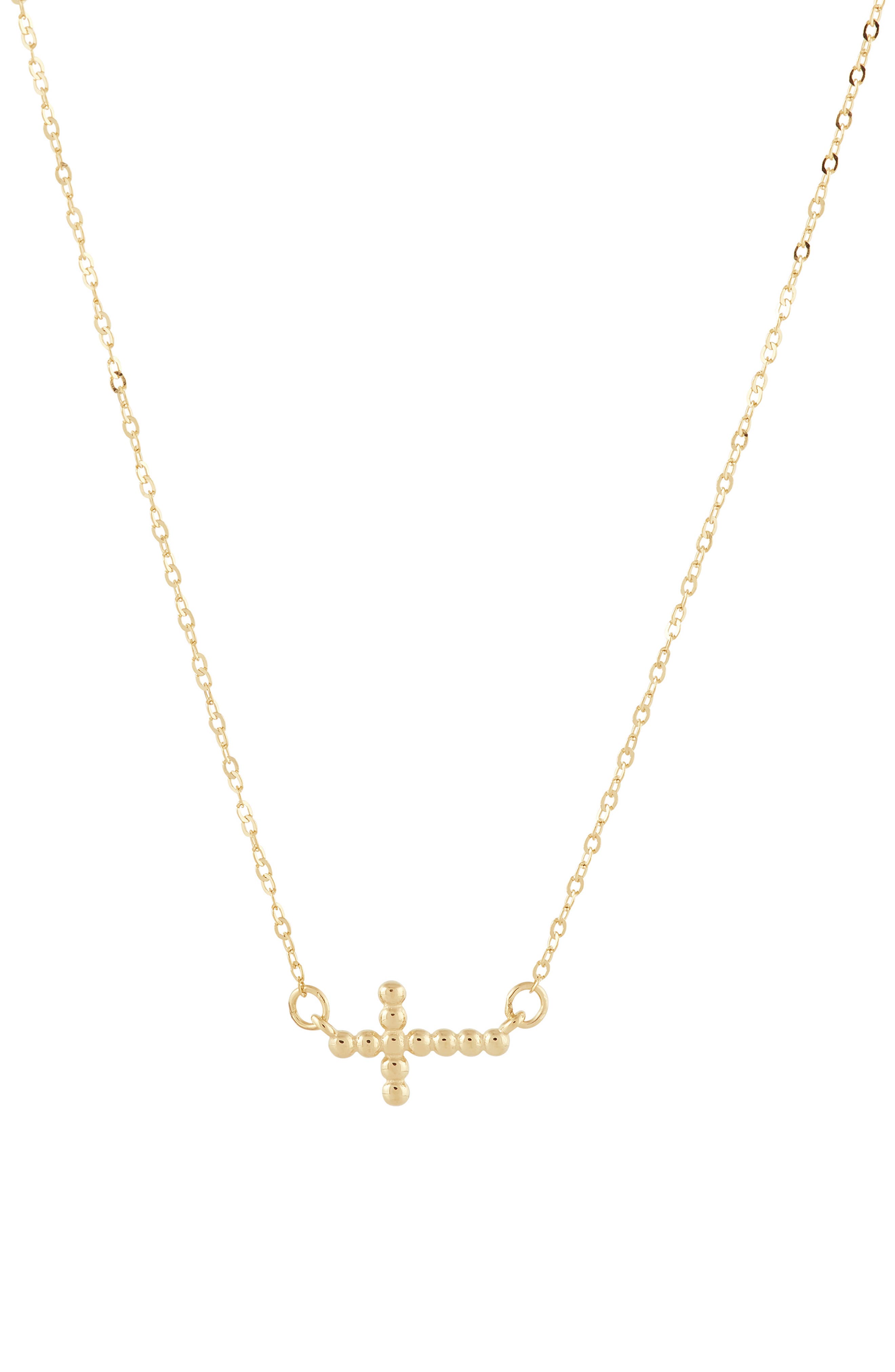 Frankie & Zoe Beaded Sideways Cross Pendant Necklace