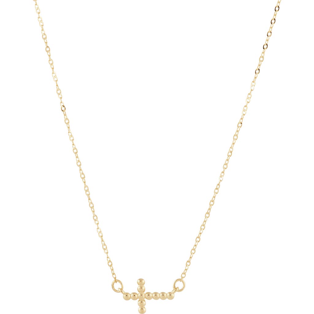 Frankie & Zoe Beaded Sideways Cross Pendant Necklace In Gold