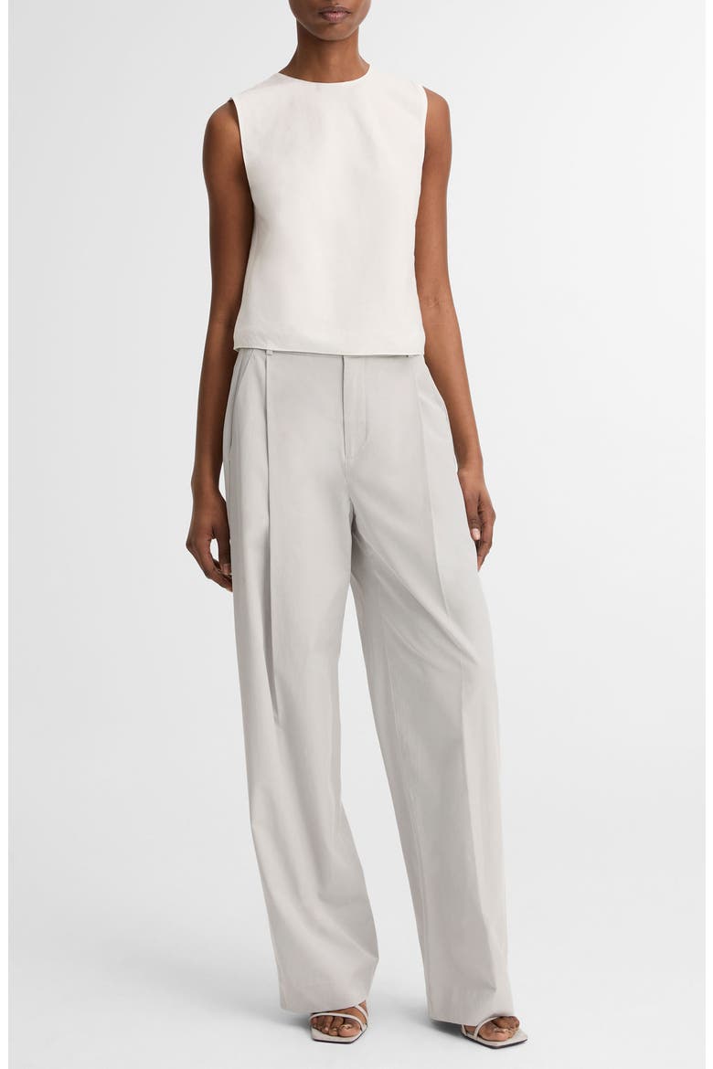 Sleeveless Crop Cotton & Modal Top, Alternate, color, OPTIC WHITE
