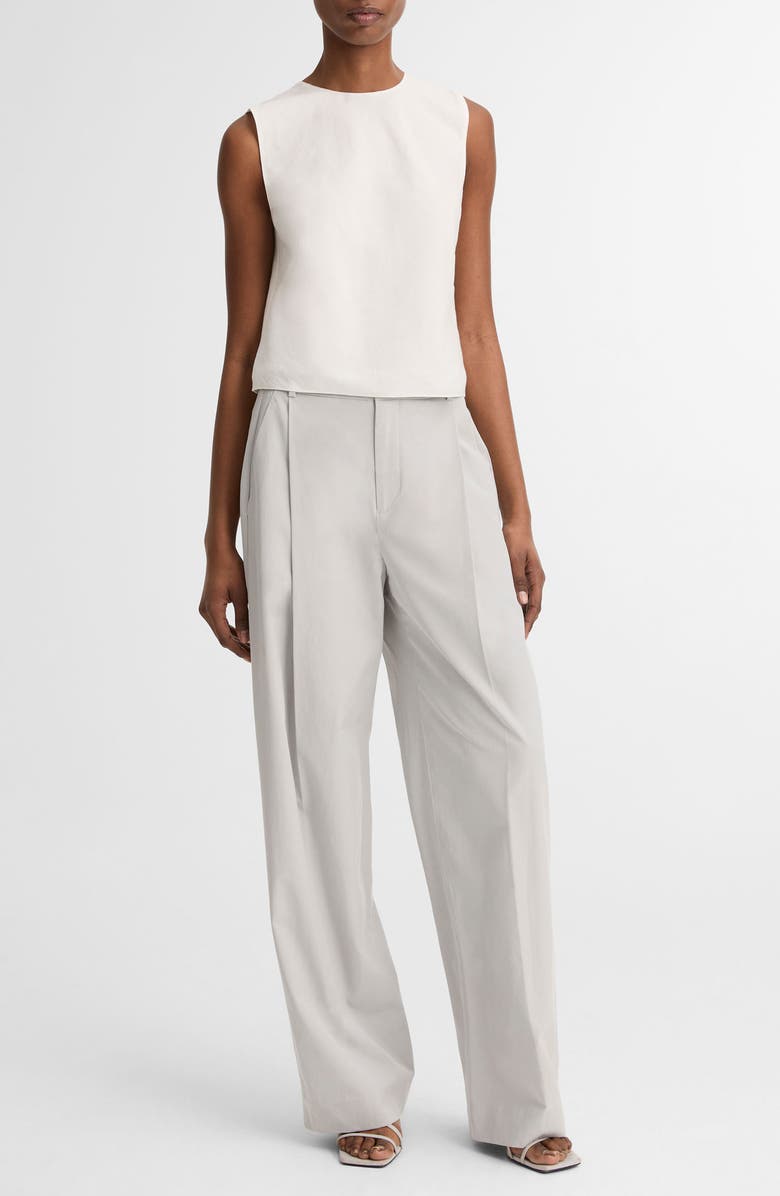 Vince Sleeveless Crop Cotton & Modal Top, Alternate, color, Optic White