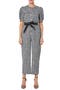 Tweed Puff Sleeve Ankle Jumpsuit