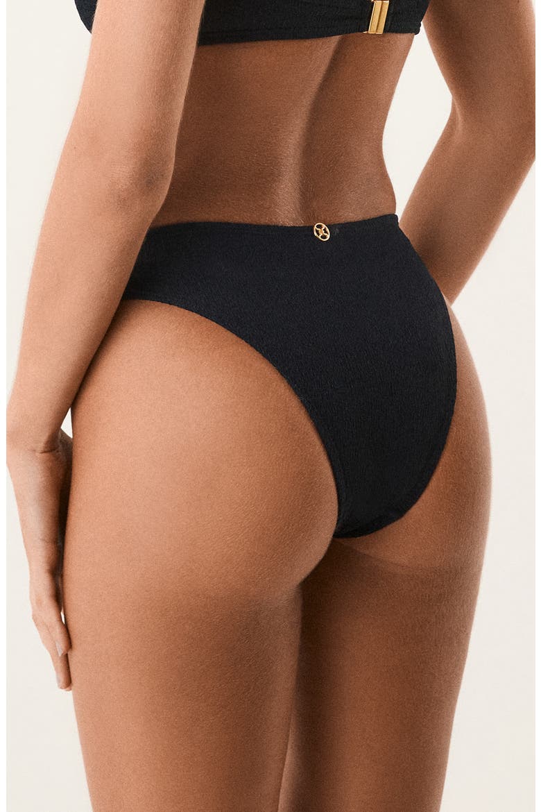 Mia Lindsay Buckle Bikini Bottoms, Alternate, color, BLACK