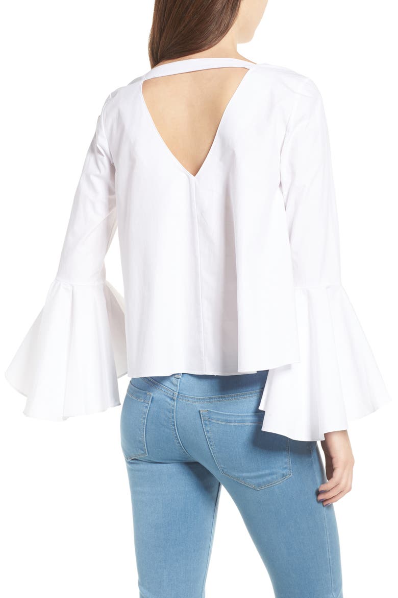 Bell Sleeve Top, Alternate, color, WHITE