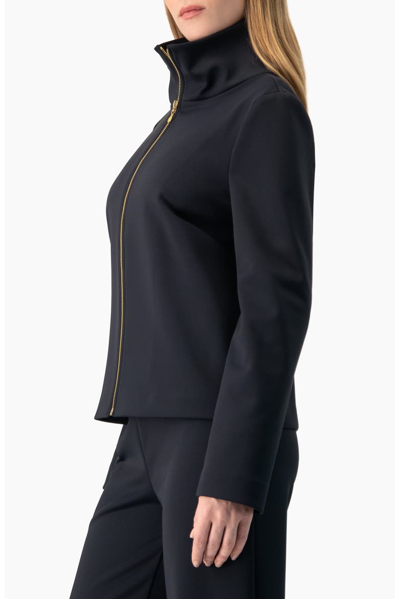 High-Neck Zip Bomber Jacket, Alternate, color, Navy Blue