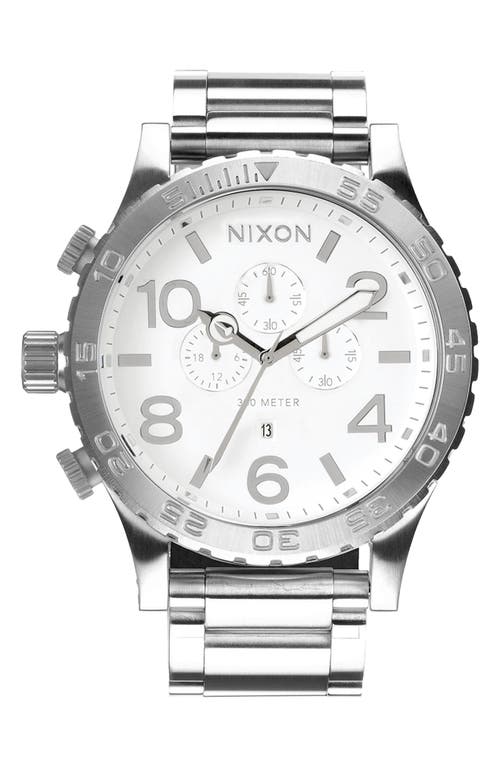 Nixon 51-30 Chronograph Bracelet Watch, 51mm In White