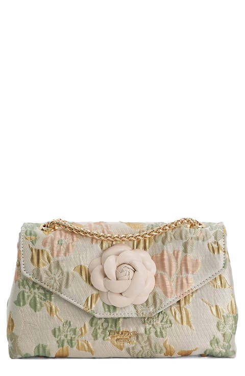Erose Jacquard Flap Shoulder Bag