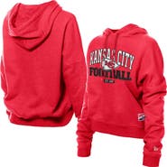 New Era Women's New Era Red Kansas City Chiefs Throwback Boxy Hoodie Sweatshirt