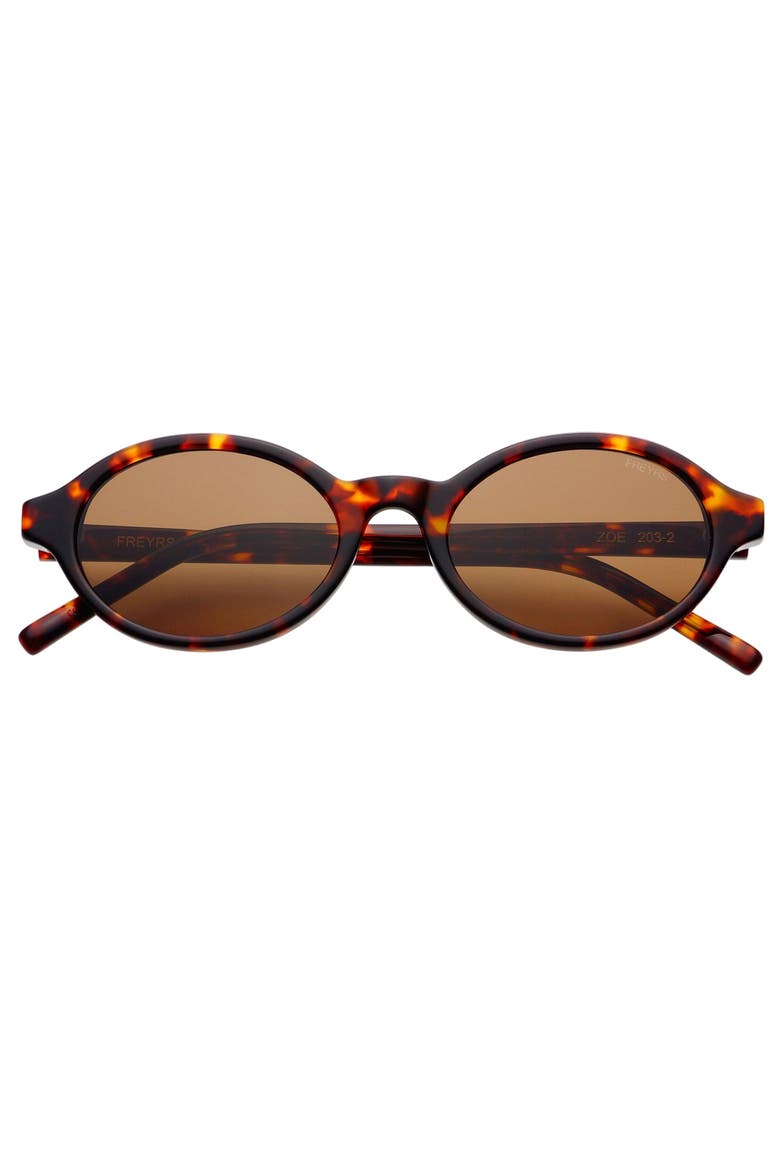 Zoe Oval Sunglasses, Main, color, Tortoise / Brown