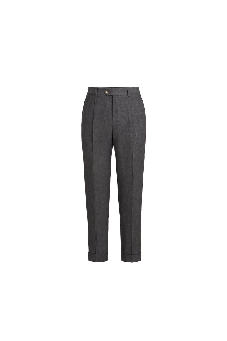 Délavé linen trousers, Alternate, color, Anthracite