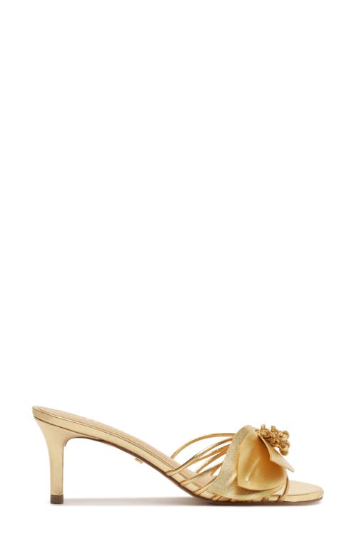 Arezzo Viola Mid Slide Sandal In Gold