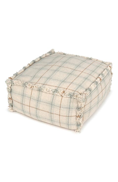 Tartan Fringe Trim Pouf