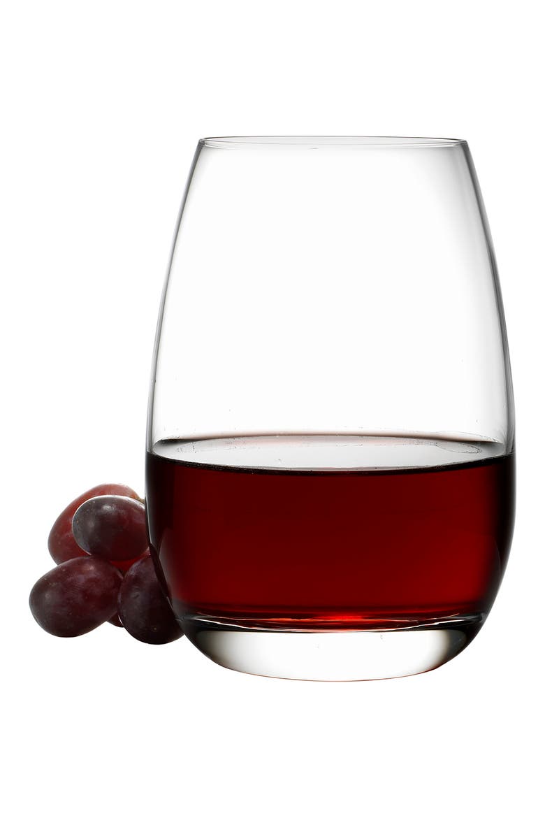 Michelangelo Set of 4 Stemless Wine Glasses, Main, color, CLEAR