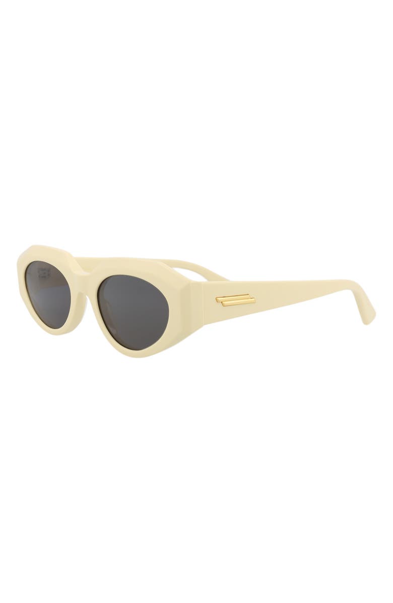 Bottega Veneta 52mm Cat Eye Sunglasses, Alternate, color, Yellow Yellow Grey