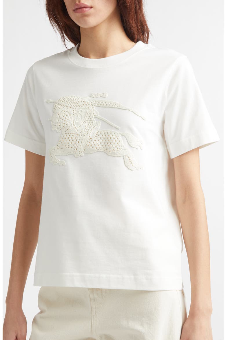 Frankie Crochet EKD Cotton T-Shirt, Alternate, color, CHALK