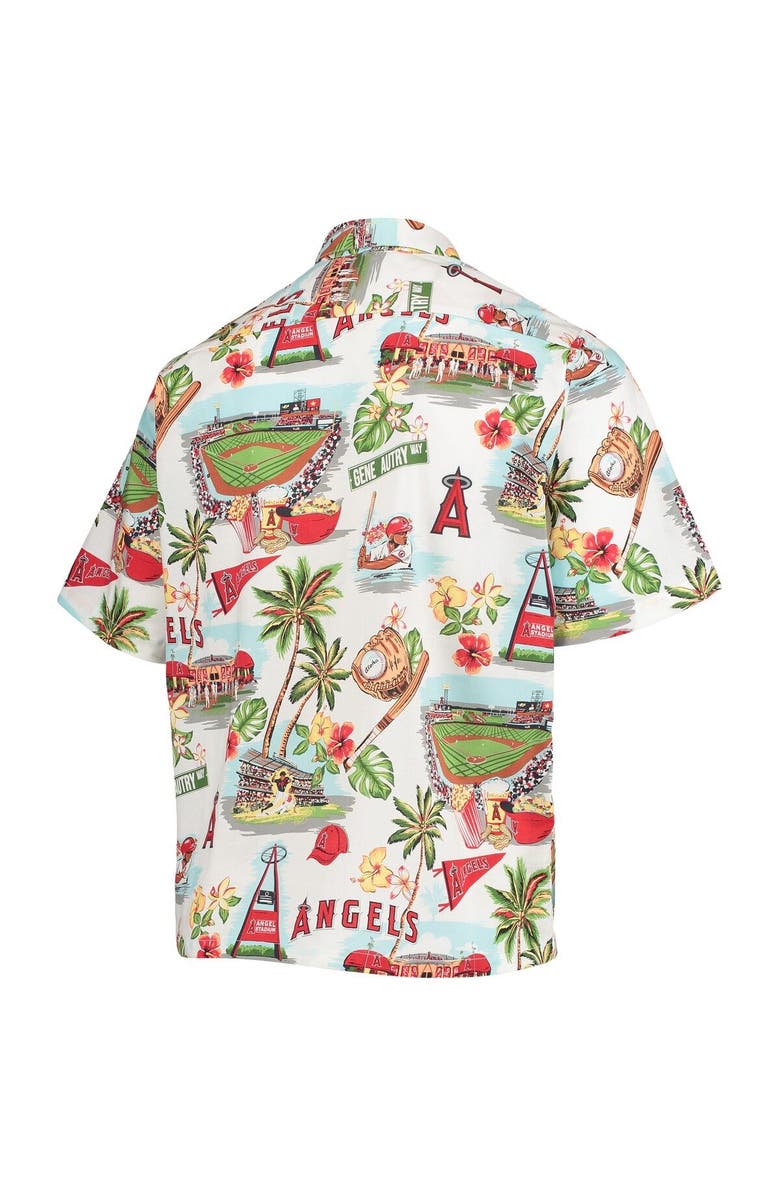 Reyn Spooner Men's Reyn Spooner White Los Angeles Angels Scenic Button-Up Shirt, Alternate, color, 