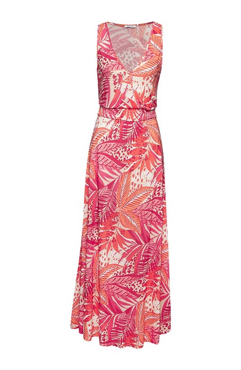 LASCANA Women's Smocked Waist Maxi Dress, Alternate, color, Pink Orange