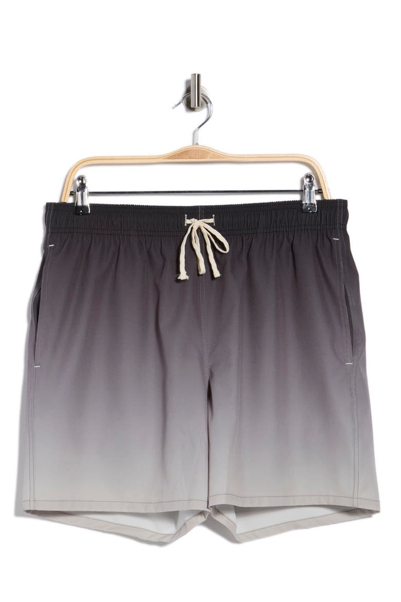 Ombrè Swim Trunks, Alternate, color, BLACK TO BIRCH OMBRE