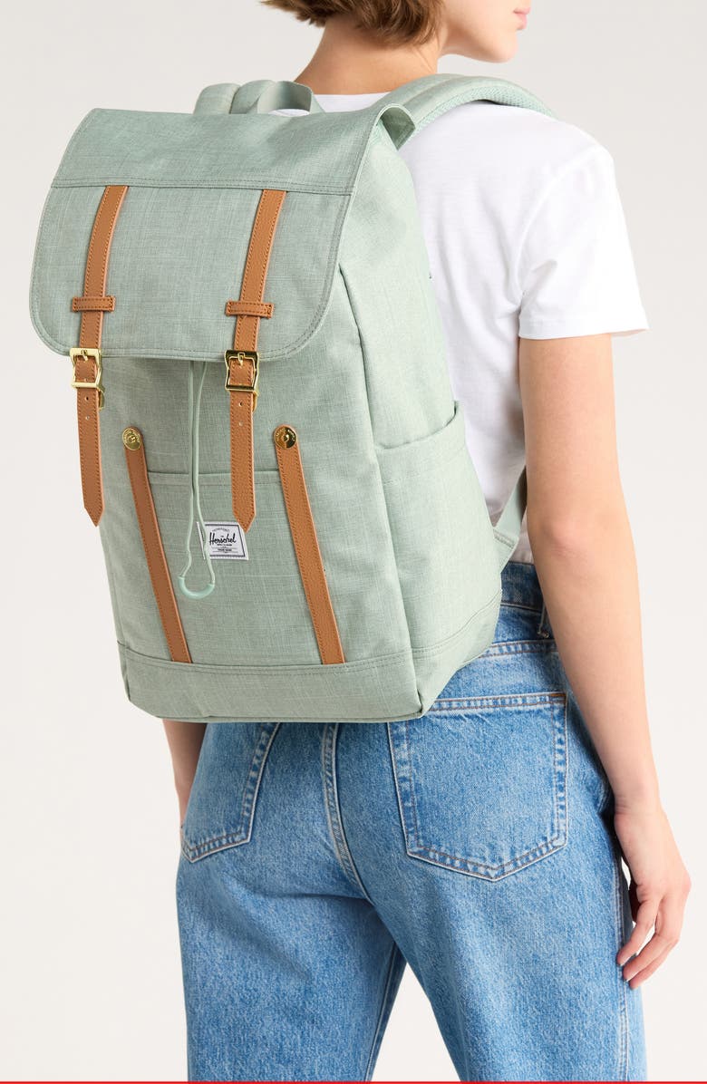 Herschel Supply Co. Retreat Backpack, Alternate, color, Iceberg Green Crosshatch