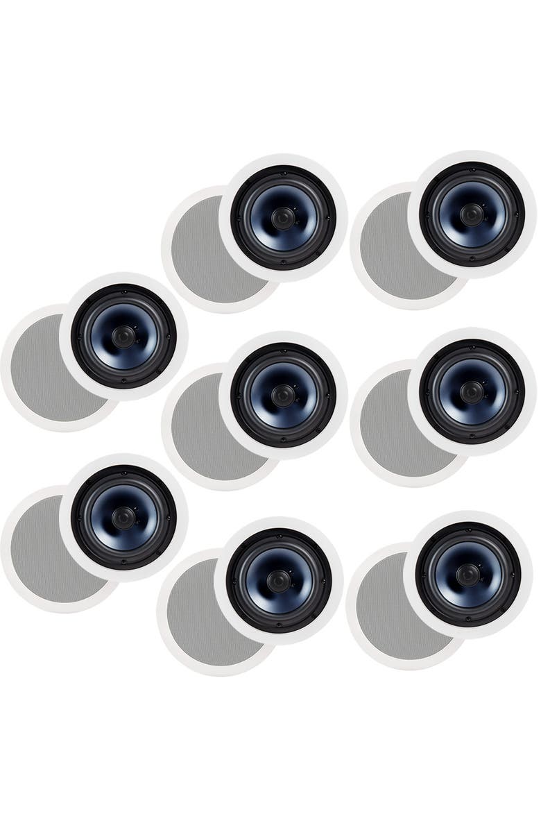 Polk Audio RC80I 2 Way In Ceiling Speakers - 8 Pack, Main, color, White